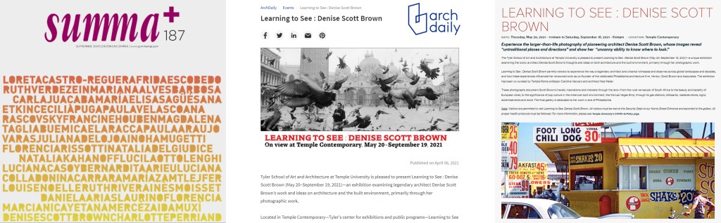 Architect N.Maliar Denise Scott Brown Exhibit
